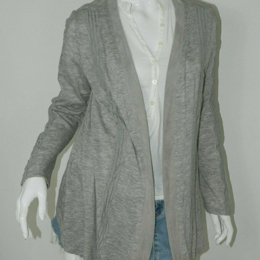 Miilla Clothing Cardigan Gray Draped Open Front‎